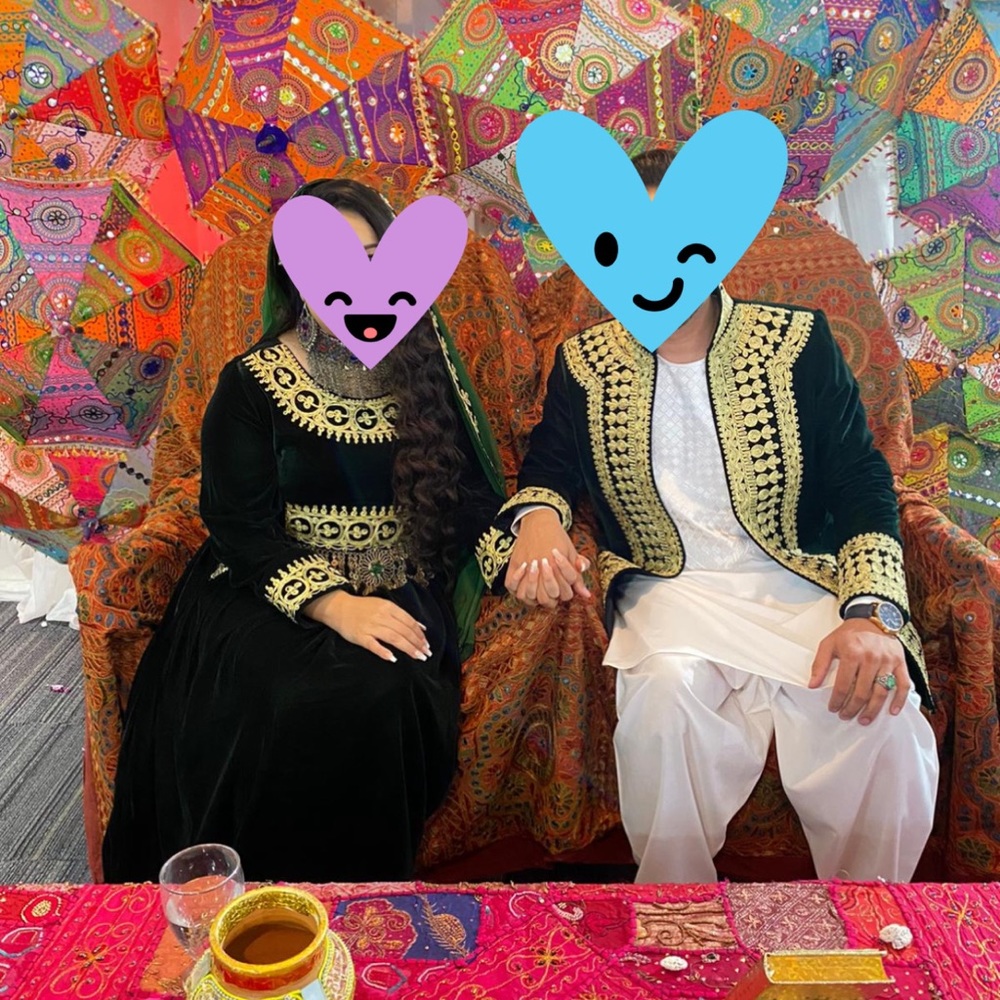 Afghan Traditional Dress green dress nikkah